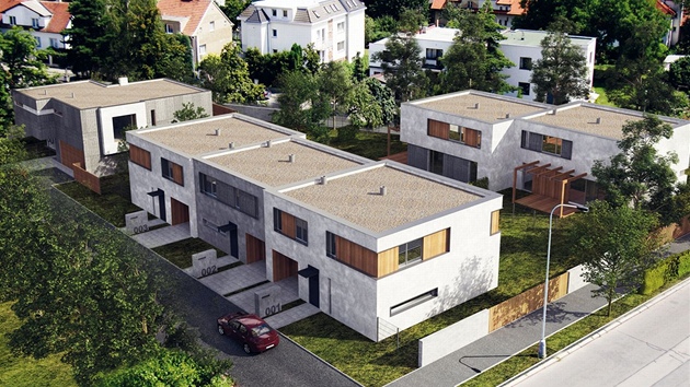 Rodinn domy v Praze 6 - Suchdole navren pro developera od Qarta architektura