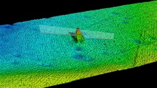 Vrak lodi Terra Nova na poítaové vizualizaci akustických dat sonaru