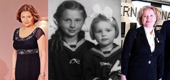 Emília Vááryová a její sestra Magda coby malé holiky a v souasnosti