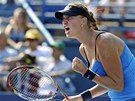 TAK TOHLE VYLO. Petra Kvitová ve finále turnaje v New Havenu. 