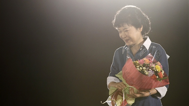 Pak Kun-hje po vítzství ve stranických primárkách (20. srpna 2012)