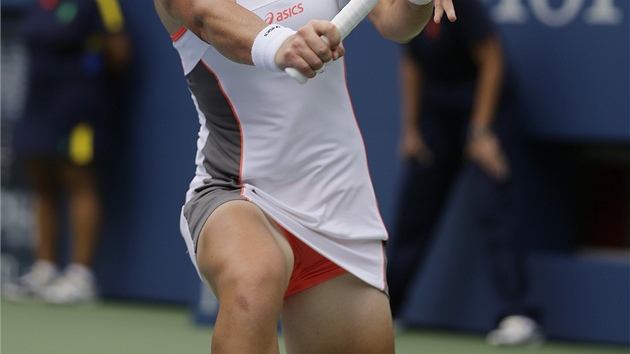 NA VOD S PEHLEDEM. Obhjkyn loskho triumfu Samantha Stosurov v prvnm kole US Open nezavhala.