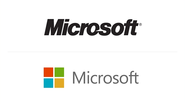 Staré a nové logo Microsoftu.