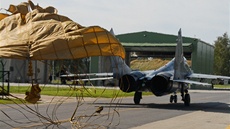 Polský MiG-29 na litevské základn iauliai (31. 8. 2012)