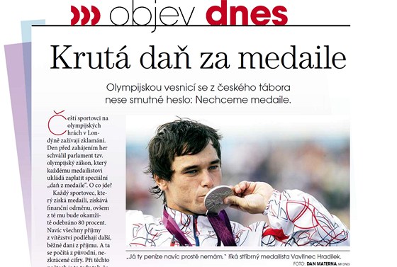 lánek Jakuba Koháka vyel v Magazínu MF DNES 9. srpna 2012.