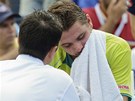 NEJDE TO. výcarský tenista Stanislas Wawrinka kvli zranní vzdal souboj s