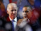 Prezident Barack Obama a viceprezident Joe Biden na demokratickém sjezdu v