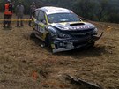 Nehoda závodního auta na Barum Rally ve Zlíně (2. září 2012)