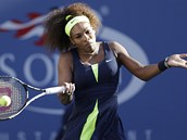 FORHEND. Serena Williamsov ve finle US Open proti Blorusce Viktorii...