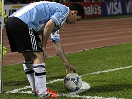 KAM TO POLU? Lionel Messi v dresu argentinsk reprezentace si stav m ped