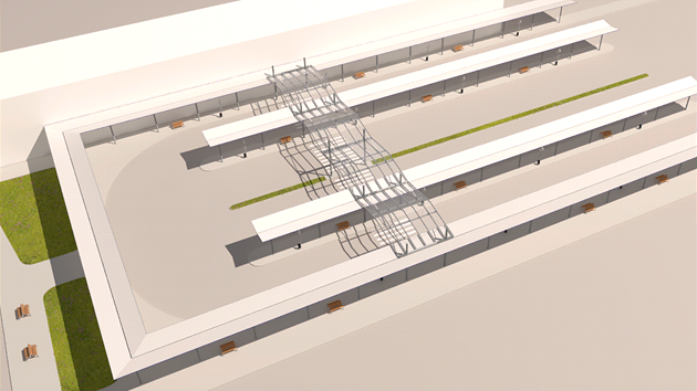 Vizualizace pestupního terminálu v Beclavi.