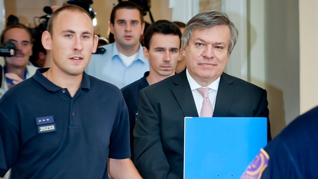 Jaroslav Barták u m�stského soudu v Praze b�hem projednávání svého p�ípadu (5. 9. 2012)