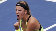 ANO! Běloruská tenistka Viktoria Azarenková se raduje ve čtvrtfinále US Open.