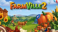 Pohled z dálky na farmu ve Farmville 2