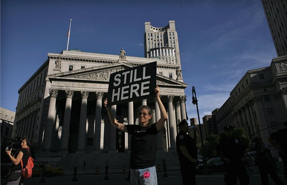 Demonstrace Occupy Wall Street rok poté (17. záí 2012)