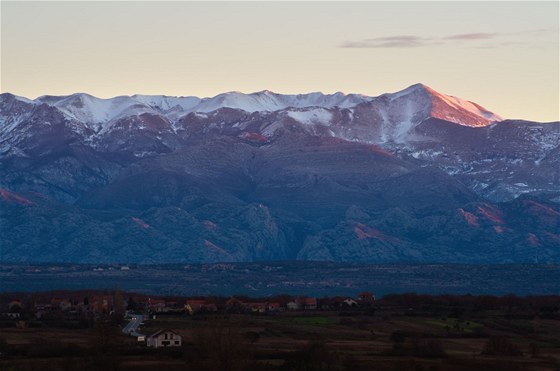 Zasnené chorvatské pohoí Velebit