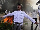 Protesty proti filmu Nevinnost muslim v Jakart (17. záí 2012)
