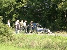 Nehoda automobilu Fiat Punto u Podbrad. 