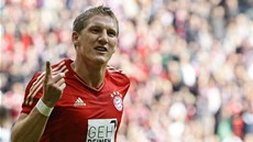 RADOST. Bastian Schweinsteiger, zálo�ník Bayernu Mnichov, oslavuje sv�j gól