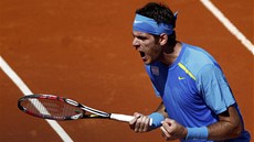 VÍTZNÉ GESTO. Argentinský tenista Juan Martín del Potro v utkaní Davis Cupu