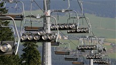 Zat�kávací zkou�ka lanovky Suzuki na sjezdovce P�emost�ná, na lanovce se vozí