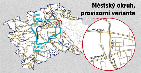Část pražského Městského okruhu by měla provizorně nahradit Průmyslová a