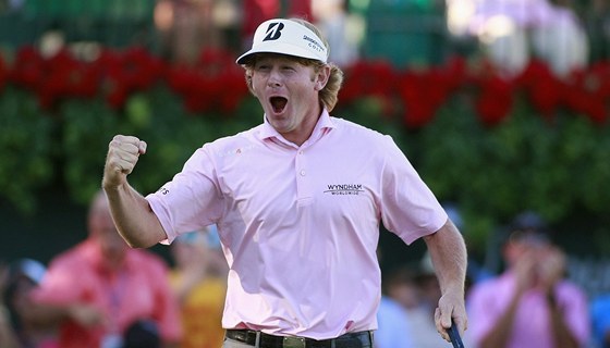 Brandt Snedeker jásá po vítzství na Tour Championship. 