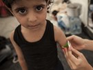 Syrské dít v uprchlickém táboe Zátarí v Jordánsku. (Snímek pochází ze 6....