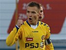 JO! Kapitán Jihlavy Stanislav Tecl slaví gól, kterým pomohl svému týmu k