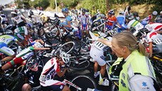 Závod en na cyklistickém mistrovství svta ve Valkbenburgu poznamenal hromadný