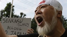 Protiínské protesty v Tokiu. Japonci chtjí, aby jim zstaly ostrovy Senkaku.