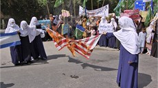 Protiamerické protesty v Pákistánu.