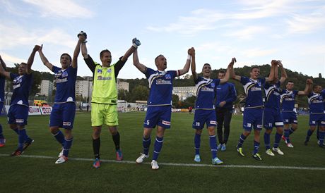 Fotbalisté Ústí nad Labem oslavili v 11. kole druhé ligy první domácí výhru. Archivní