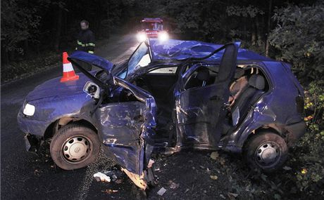 Nehoda VW Polo u obce ele na Táborsku