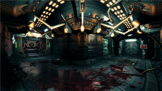 Ilustraní obrázek ze hry Doom 3. Autorem je Brit Duncan Harris.