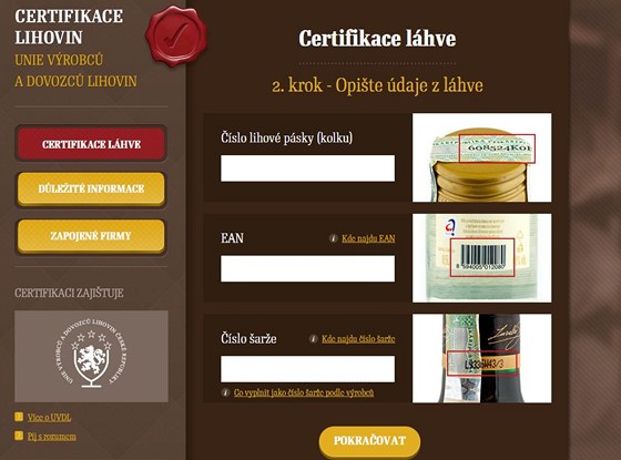 Nový portál certifikacelihovin.cz pomáhá zjistit pvod letos vyrobených lihovin.