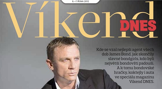 Tituln strana magaznu Vkend DNES na tma James Bond - Daniel Craig