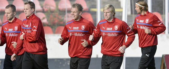 etí fotbalisté v íjnu bhem soustední na kvalifikaní zápasy s Maltou a Bulharskem trénovali na Strahov.