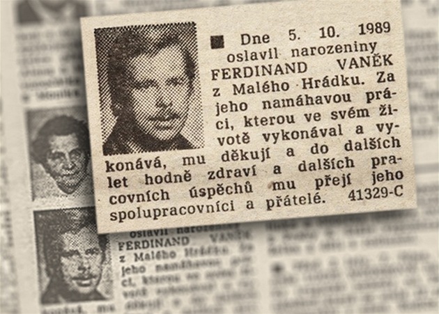 Ferdinand Vaněk by se dožil 86 let. Havlovi tehdy popřálo i Rudé právo