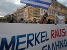 Merkelová pry! V Aténách demonstrovaly proti návtv nmecké kancléky asi