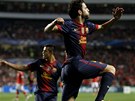 Fábregas z Barcelony se raduje, práv dal gól Benfice