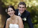 Cyklista Roman Kreuziger si vzal snoubenku Michaelu (5. íjna 2012).