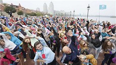 Sv�tový rekord v masové rozcvi�ce v ukrajinském Kyjev� (30. zá�í 2012)