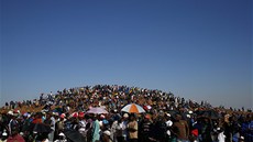 Horníci z jihoafrických zlatých dol ve stávce. Na snímku jsou havíi pracující