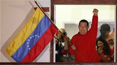 Venezuelský prezident Hugo Chávez slaví dal�í vít�zství v prezidentských