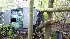 Nehoda vozu Kia Rio u Milovic na B�eclavsku