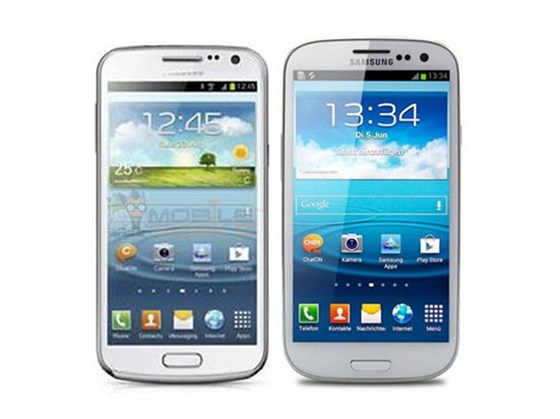 Pipravovaný Samsung Galaxy Premier pi porovnání s modelem Galaxy S III.