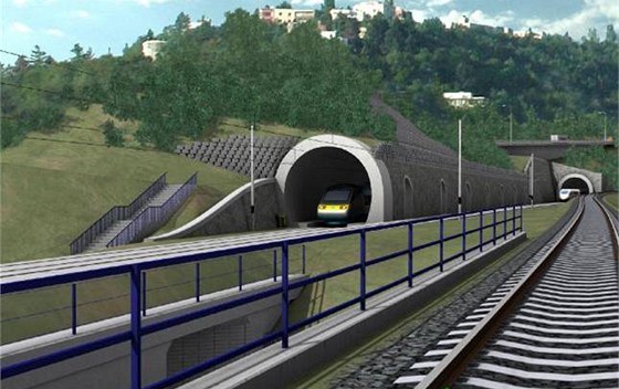 První úsek vysokorychlostní eleznice Praha - Beroun - Vjezdový portál Hluboepy