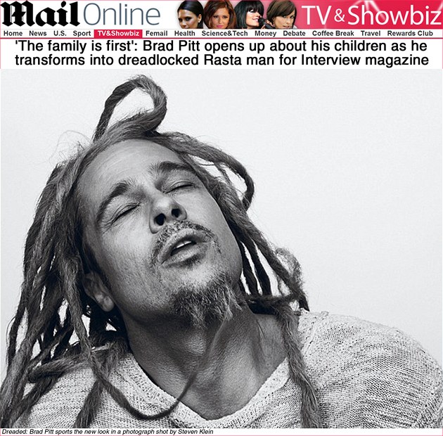 Americký herec Brad Pitt se pro �asopis Interview magazine nechal vyfotit jako