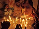 Modlitba na podporu postelené Malály pákistánském mst Hyderabád (14. íjna...